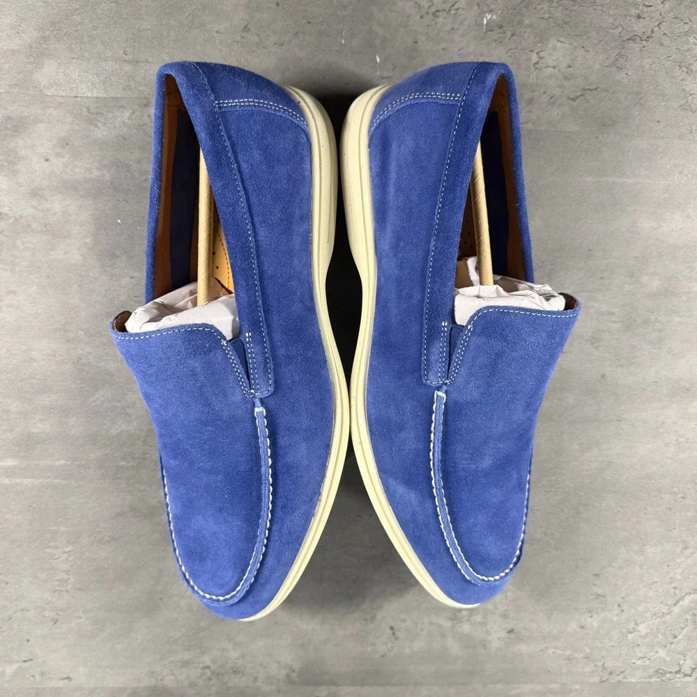 Steve Madden Loafers Mens 11.5 Linux Royal Blue Suede Slip-on NEW Casual Dressy